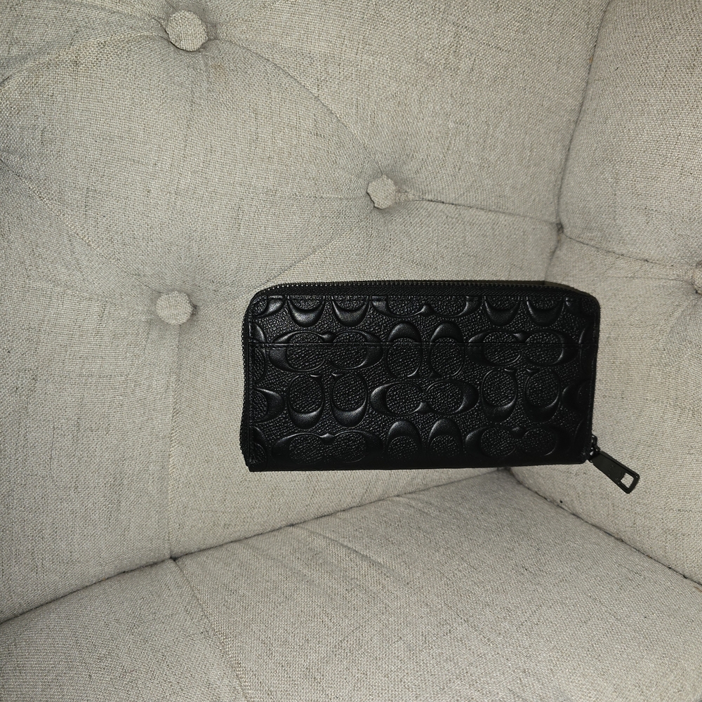 Black Floral Embossed Wallet